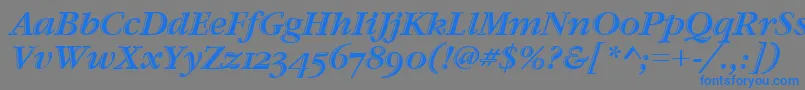 GaramondHtldOsItcTtItalic Font – Blue Fonts on Gray Background