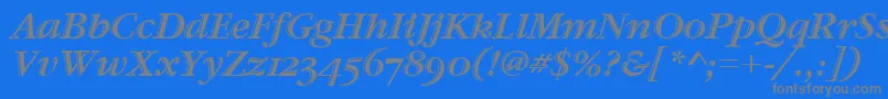 GaramondHtldOsItcTtItalic Font – Gray Fonts on Blue Background