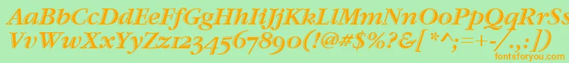 GaramondHtldOsItcTtItalic Font – Orange Fonts on Green Background