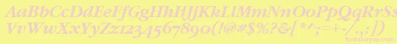 GaramondHtldOsItcTtItalic Font – Pink Fonts on Yellow Background