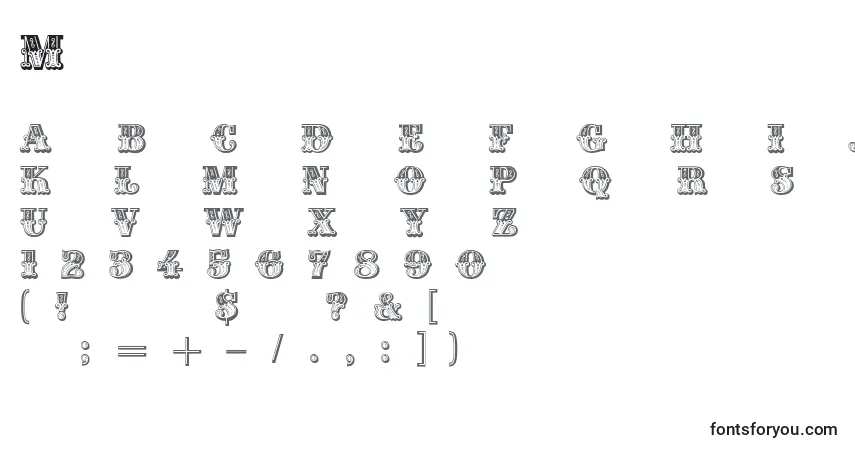 Czcionka Madame – alfabet, cyfry, specjalne znaki