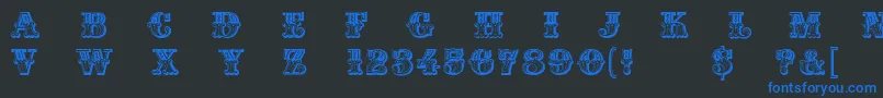 Madame Font – Blue Fonts on Black Background