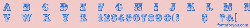 Madame Font – Blue Fonts on Pink Background
