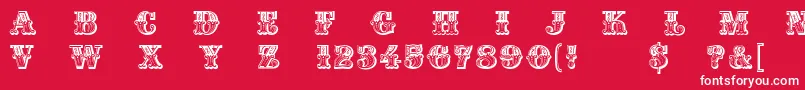 フォントMadame – 赤い背景に白い文字