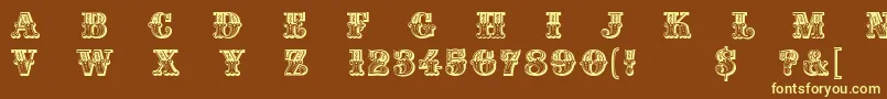 Madame Font – Yellow Fonts on Brown Background