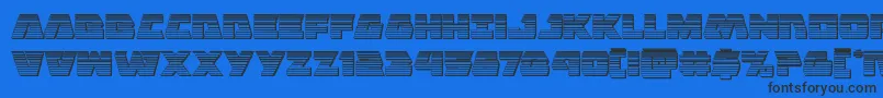 Шрифт Eaglestrikechrome – чёрные шрифты на синем фоне