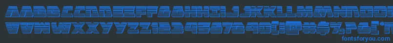 フォントEaglestrikechrome – 黒い背景に青い文字