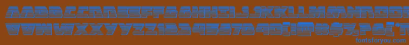 Eaglestrikechrome-fontti – siniset fontit ruskealla taustalla
