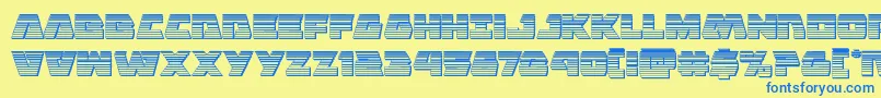 Eaglestrikechrome Font – Blue Fonts on Yellow Background