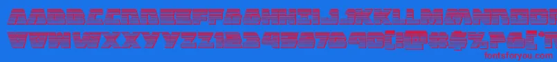 Eaglestrikechrome-Schriftart – Rote Schriften auf blauem Hintergrund