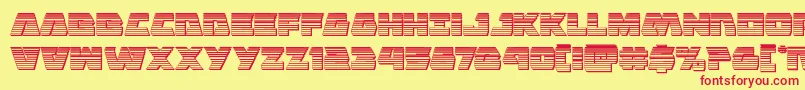 Eaglestrikechrome-Schriftart – Rote Schriften auf gelbem Hintergrund