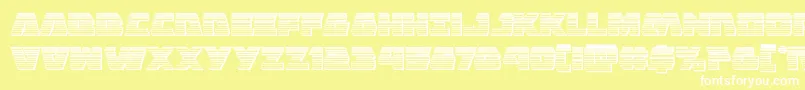 Eaglestrikechrome-Schriftart – Weiße Schriften auf gelbem Hintergrund