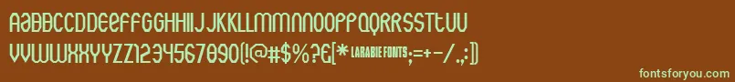 Rothwell ffy Font – Green Fonts on Brown Background