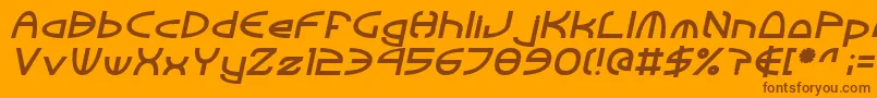 TinkerRoundBoldItalic Font – Brown Fonts on Orange Background