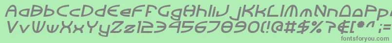 フォントTinkerRoundBoldItalic – 緑の背景に灰色の文字