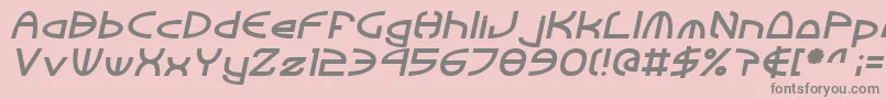 フォントTinkerRoundBoldItalic – ピンクの背景に灰色の文字
