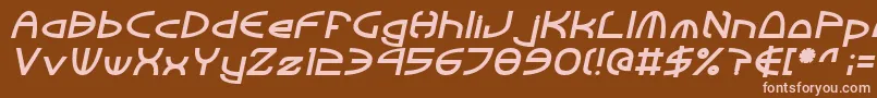 TinkerRoundBoldItalic-Schriftart – Rosa Schriften auf braunem Hintergrund