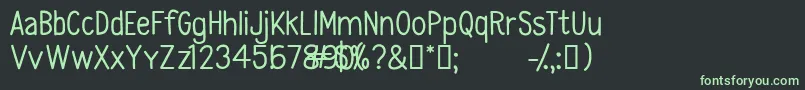 CfsecondsonpersonalRegular-fontti – vihreät fontit mustalla taustalla