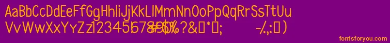 CfsecondsonpersonalRegular Font – Orange Fonts on Purple Background