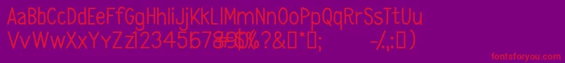 CfsecondsonpersonalRegular Font – Red Fonts on Purple Background