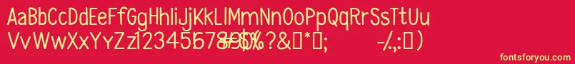 CfsecondsonpersonalRegular Font – Yellow Fonts on Red Background