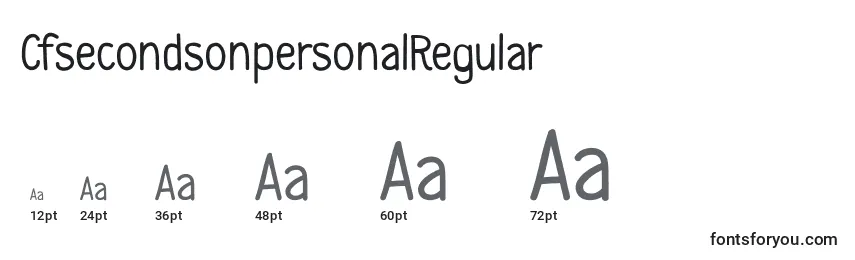 Размеры шрифта CfsecondsonpersonalRegular