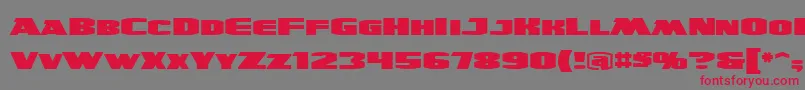フォントUltraviolentBb – 赤い文字の灰色の背景