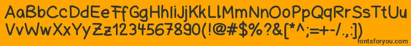 Schuboisehandwrite Font – Black Fonts on Orange Background