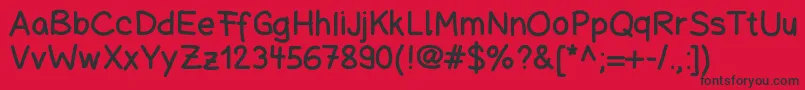 Schuboisehandwrite Font – Black Fonts on Red Background