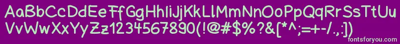 Police Schuboisehandwrite – polices vertes sur fond violet