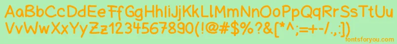 Schuboisehandwrite Font – Orange Fonts on Green Background