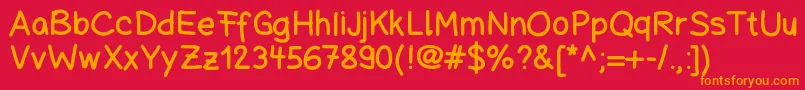 Schuboisehandwrite Font – Orange Fonts on Red Background