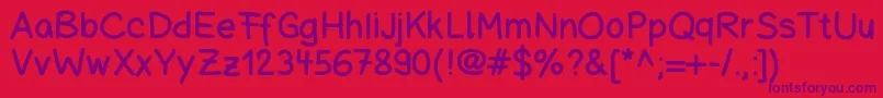 Schuboisehandwrite Font – Purple Fonts on Red Background