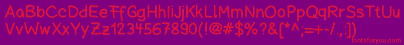 Schuboisehandwrite Font – Red Fonts on Purple Background