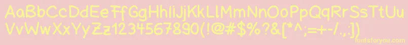 Schuboisehandwrite Font – Yellow Fonts on Pink Background