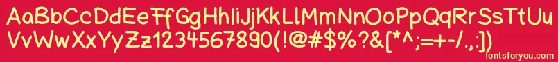 Schuboisehandwrite Font – Yellow Fonts on Red Background