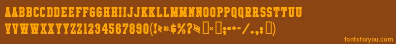 IntramuralBoldJl Font – Orange Fonts on Brown Background