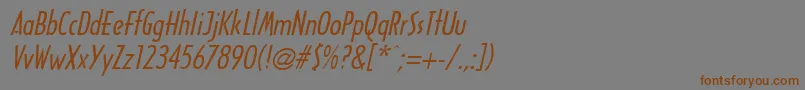 Czcionka ArcaneItalic – brązowe czcionki na szarym tle