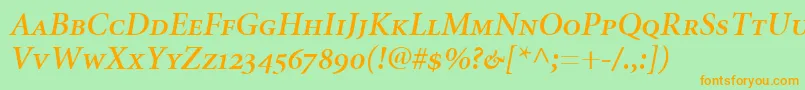 Police MinionSemiboldItalicSmallCapsOldstyleFigures – polices orange sur fond vert