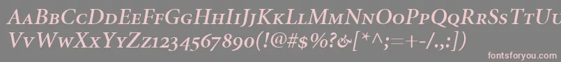 MinionSemiboldItalicSmallCapsOldstyleFigures Font – Pink Fonts on Gray Background