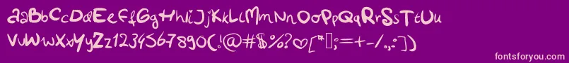 Lotteshandwriting Font – Pink Fonts on Purple Background