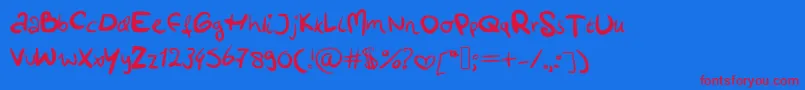 fuente Lotteshandwriting – Fuentes Rojas Sobre Fondo Azul