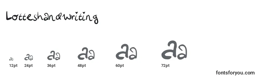 Размеры шрифта Lotteshandwriting