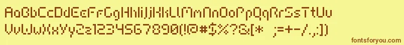 フォントHiairportFfmcond – 茶色の文字が黄色の背景にあります。