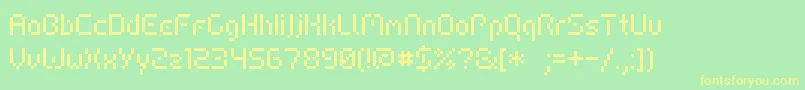 フォントHiairportFfmcond – 黄色の文字が緑の背景にあります