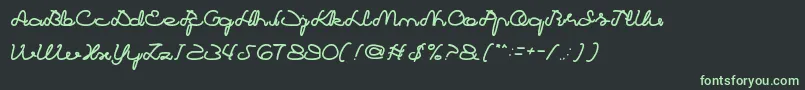 MyPleasure-fontti – vihreät fontit mustalla taustalla
