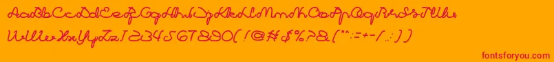 MyPleasure Font – Red Fonts on Orange Background