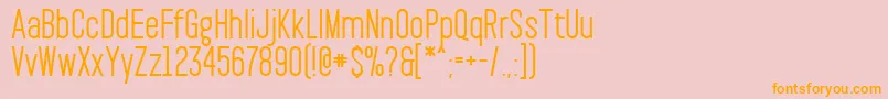 PaktSemibold-Schriftart – Orangefarbene Schriften auf rosa Hintergrund