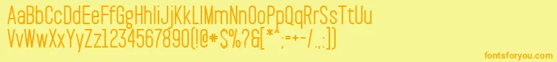 フォントPaktSemibold – オレンジの文字が黄色の背景にあります。