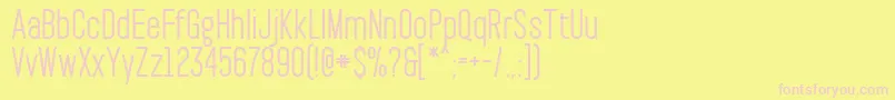 PaktSemibold-fontti – vaaleanpunaiset fontit keltaisella taustalla